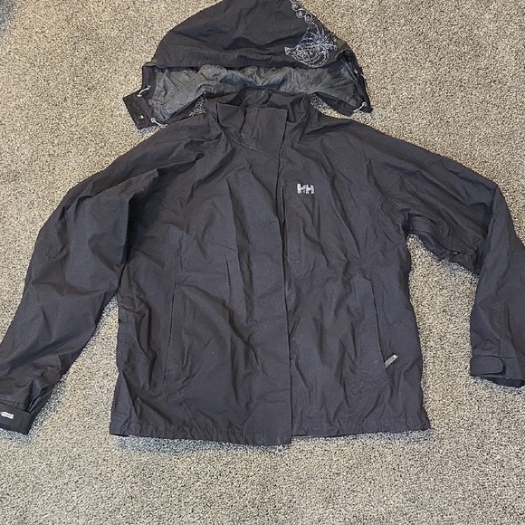 Helly Hansen Women Tech Black Jacket with Detachable Hood Sz XL - Picture 1 of 14